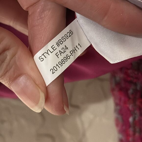 J. Crew Tweed lady jacket pink gold button front size 14. - Picture 7 of 9